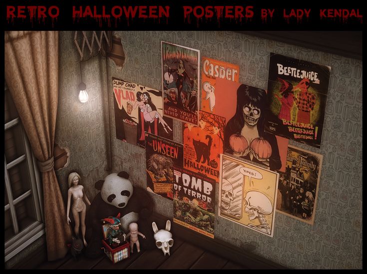 sims 4 retro halloween posters
