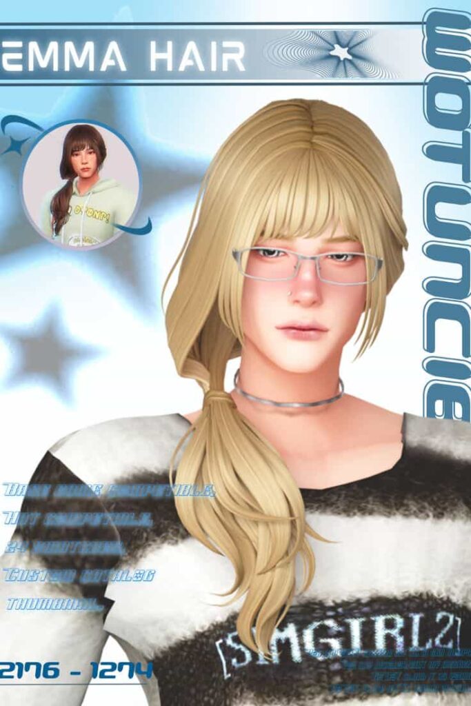 sims 4 side ponytail cc