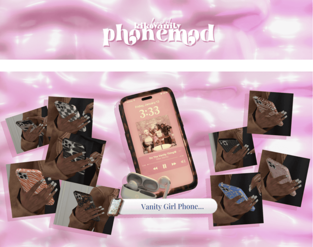 sims 4 vanity girl phone override mod