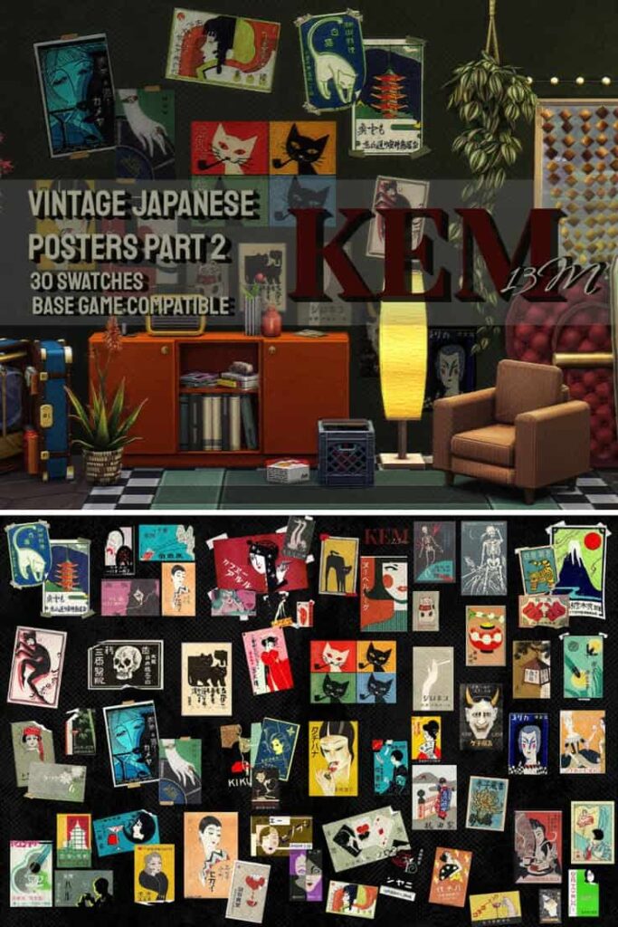 sims 4 vintage posters cc