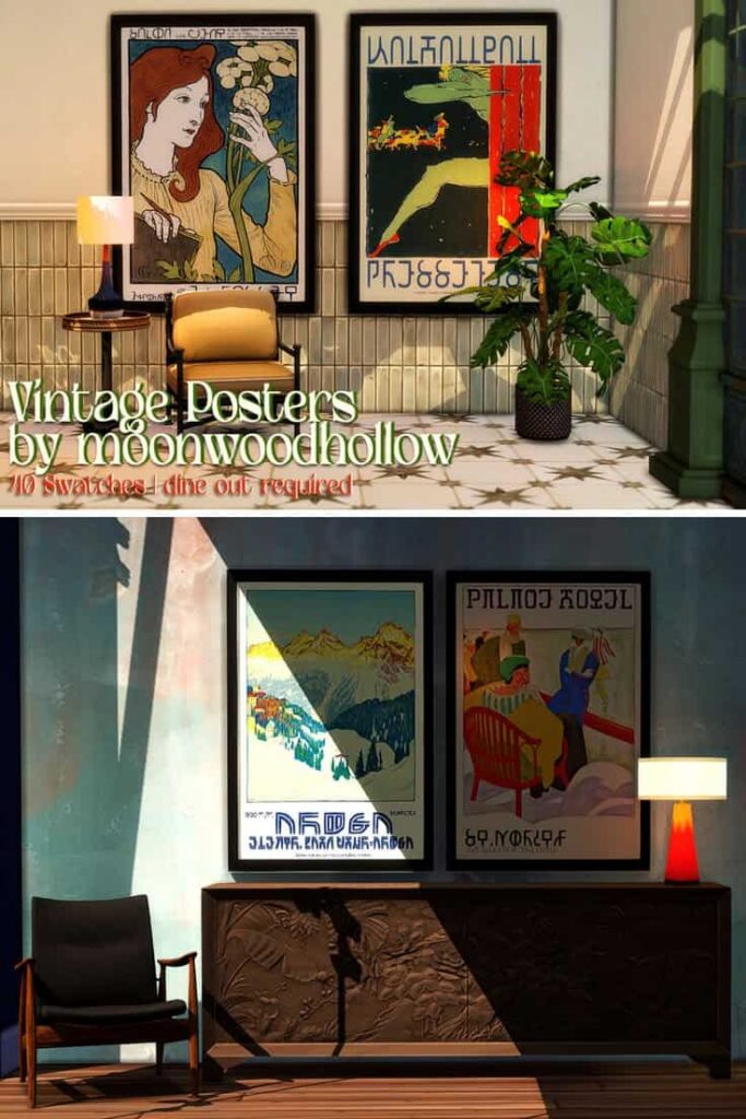 sims 4 vintage posters cc