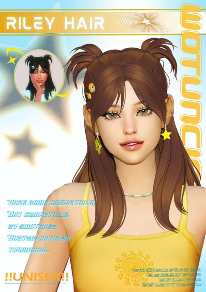 sims 4 y2k pigtails
