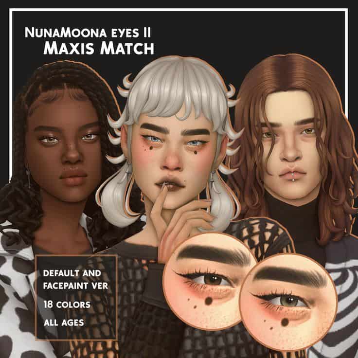 Sims 4 Maxis Match Eyes CC