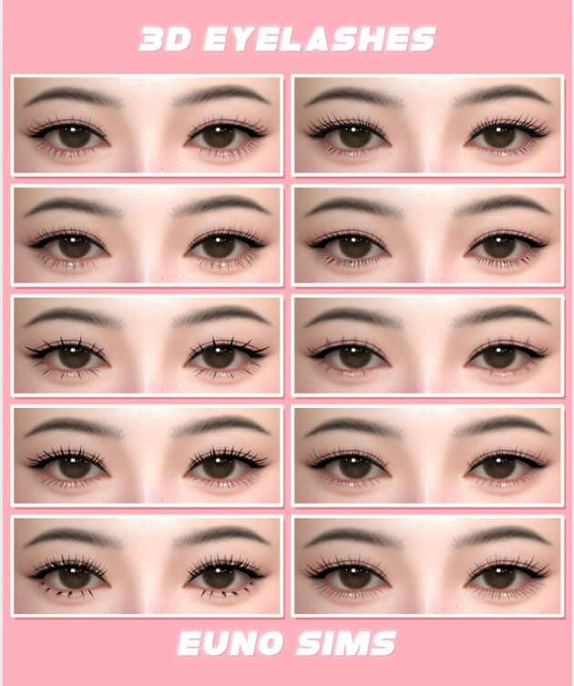 best 3d eyelashes cc collection