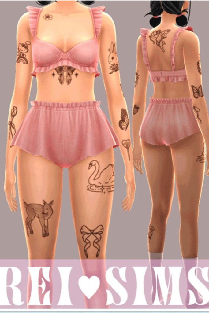 maxis match tattoo cc set