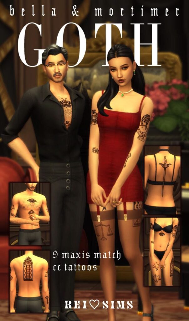 sims 4 goth cc tattoo