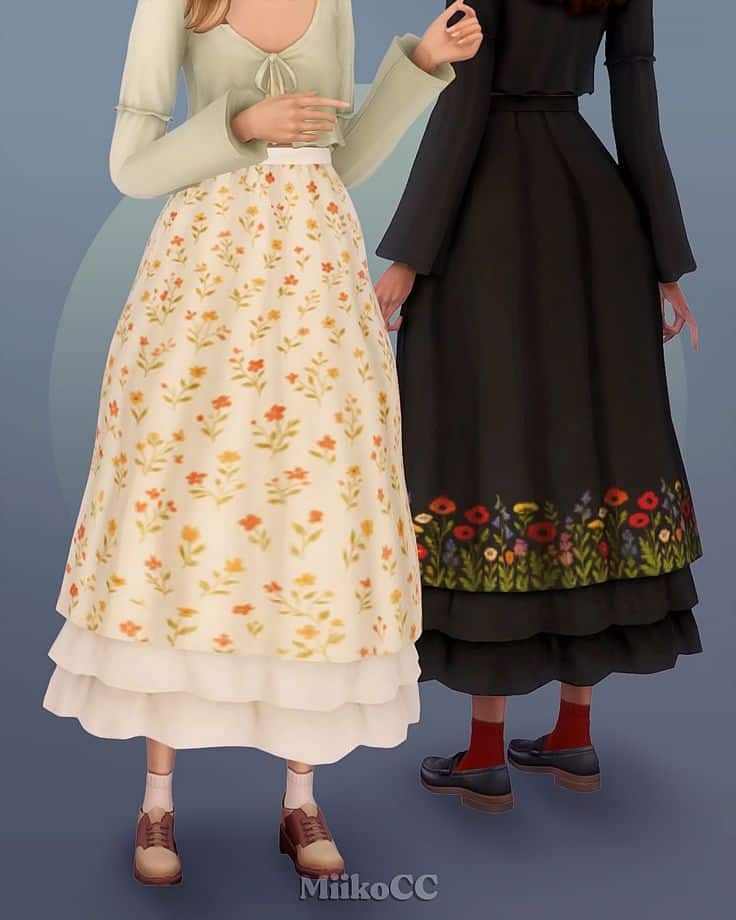 sims 4 long skirts