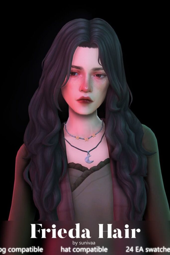 frieda long wavy hair cc
