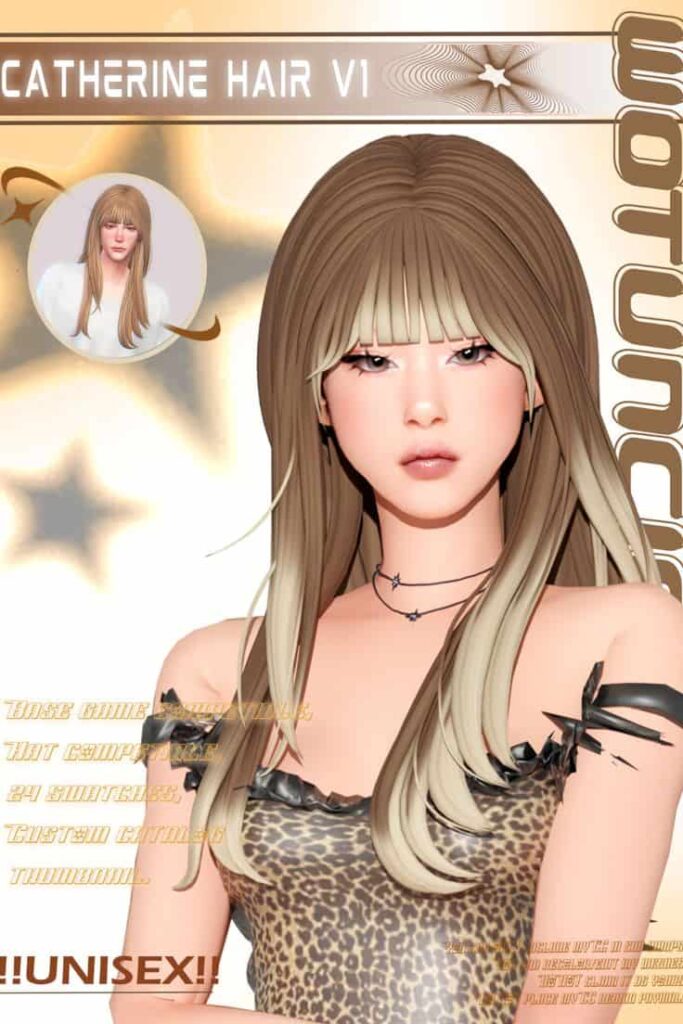 long hair cc with bangs