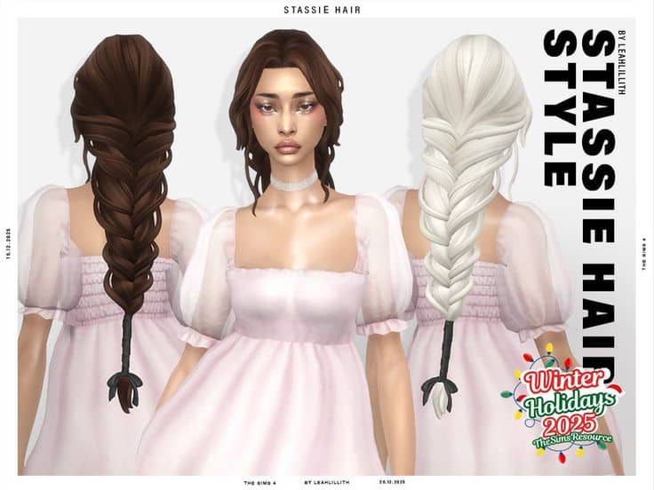 maxis match long braids cc