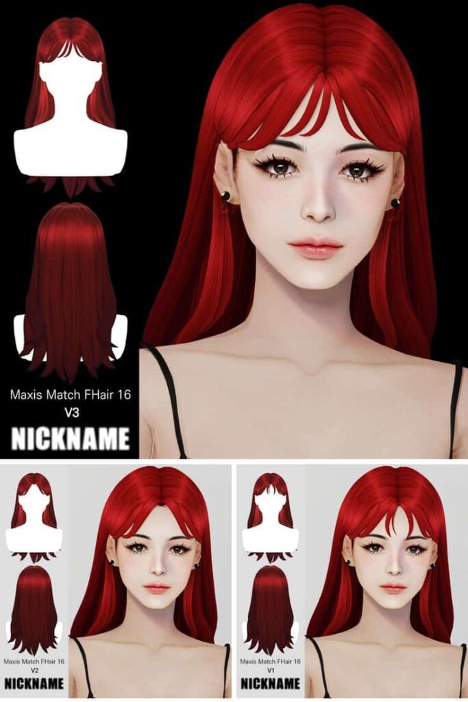 maxis match long hair