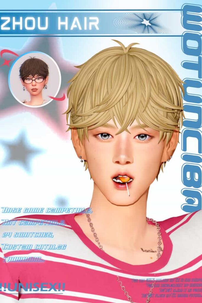short hair cc for male and female sims