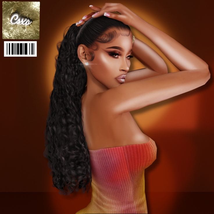 sims 4 long curly hair