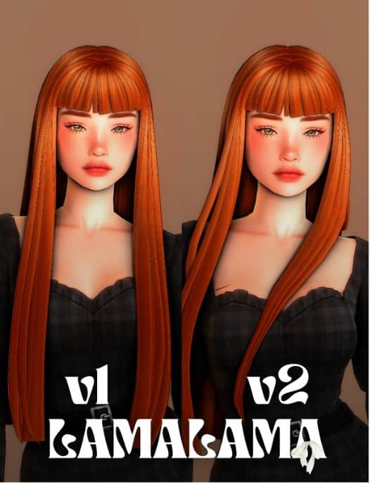 sims 4 long hair maxis match with bangs