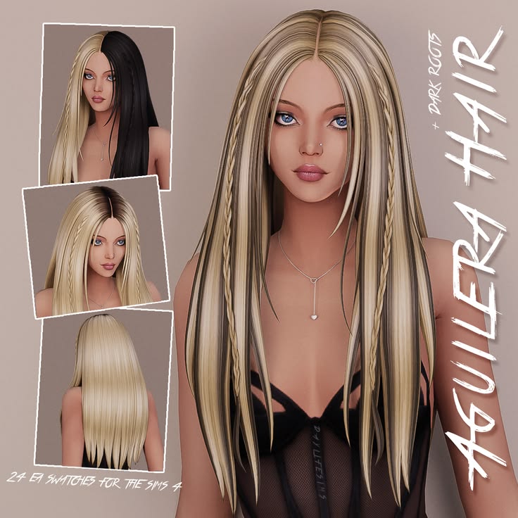 sims 4 long hair with braids