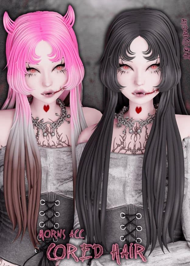 sims 4 long hair with horns