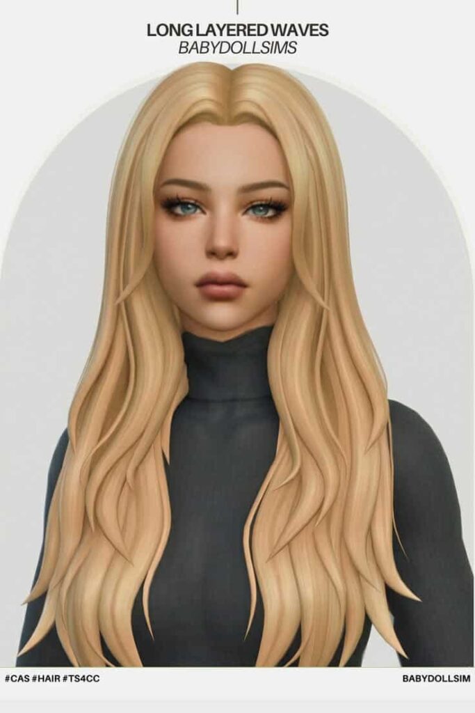 sims 4 long layered hair