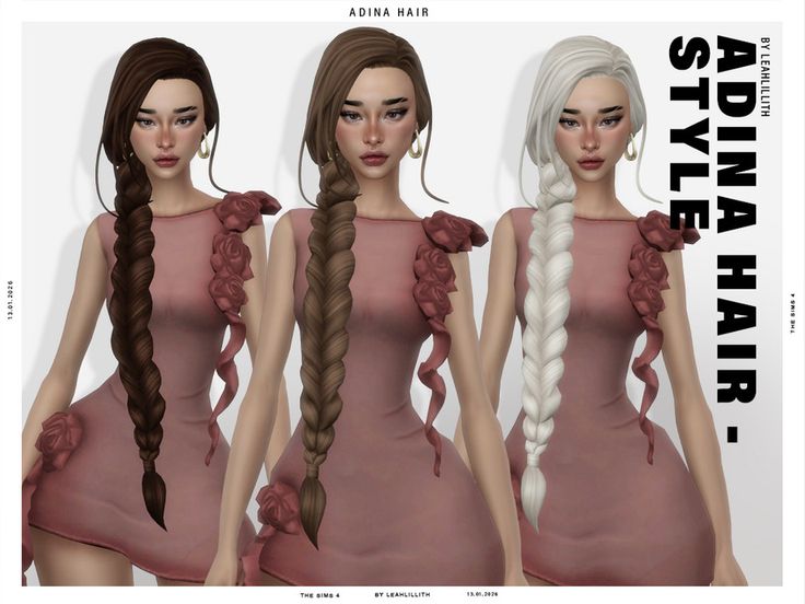 sims 4 long side braids cc