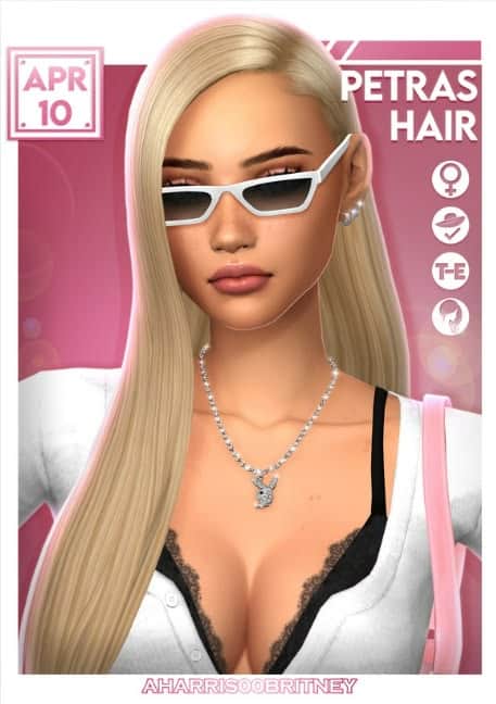 sims 4 long straight cc hair