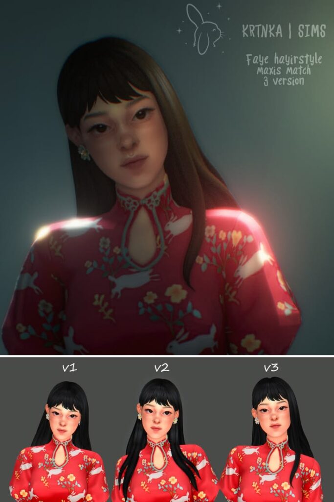 sims 4 long straight hair cc