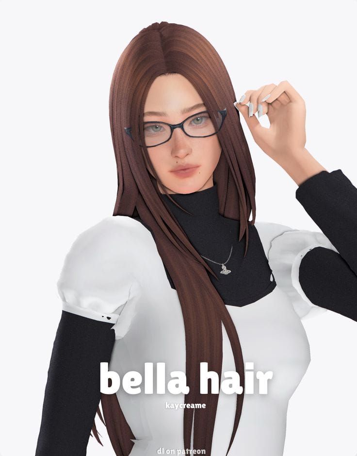 sims 4 long straight hair cc