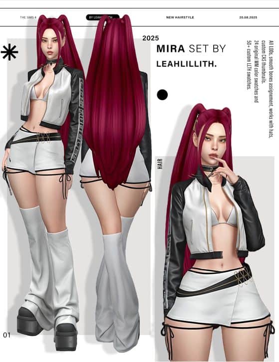 sims 4 long twin ponytails