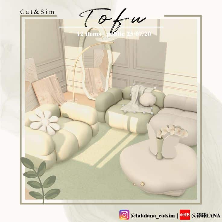 best living room cc pack