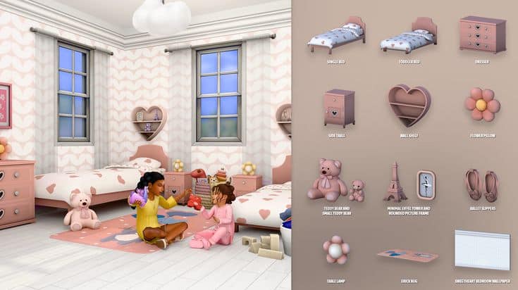 kids bedroom cc pack