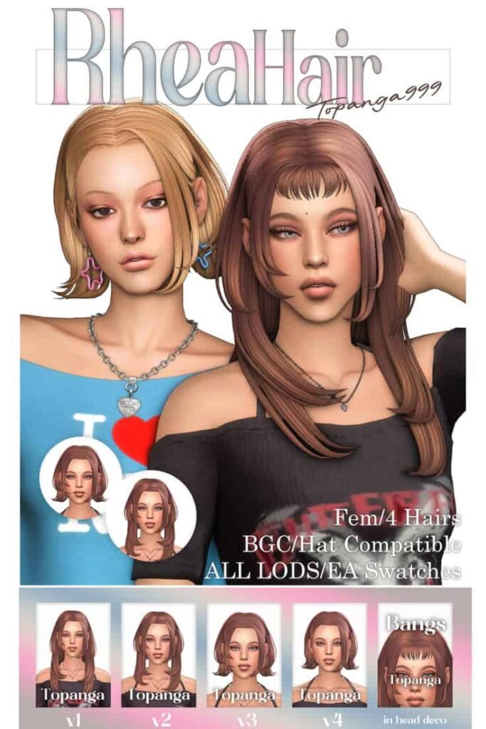 sims 4 bob cc with accessory bangs