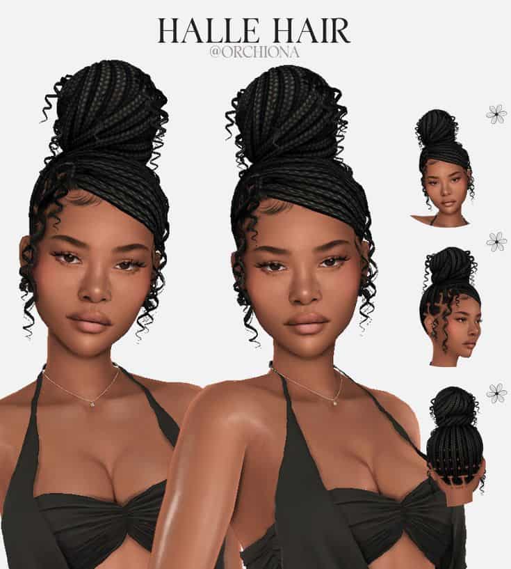 sims 4 braids with high bun