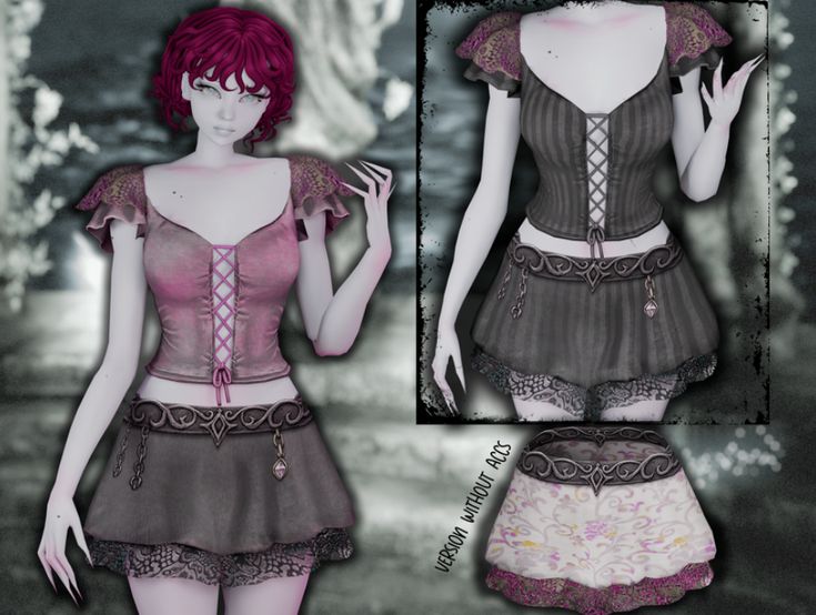 sims 4 corset and skirts