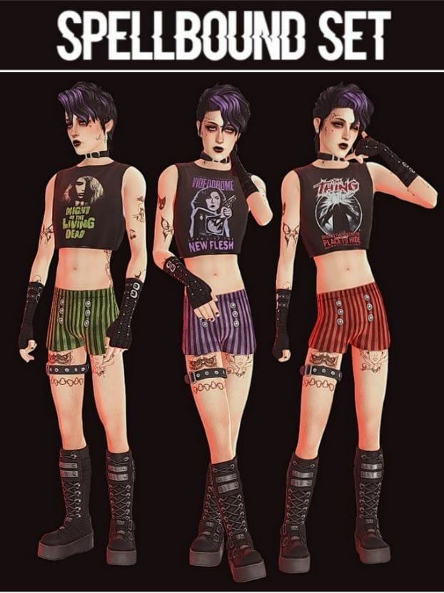sims 4 crop top and shorts
