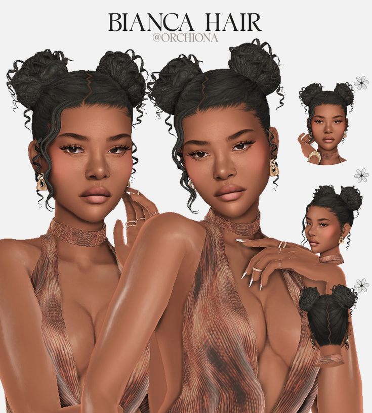 sims 4 curly space buns