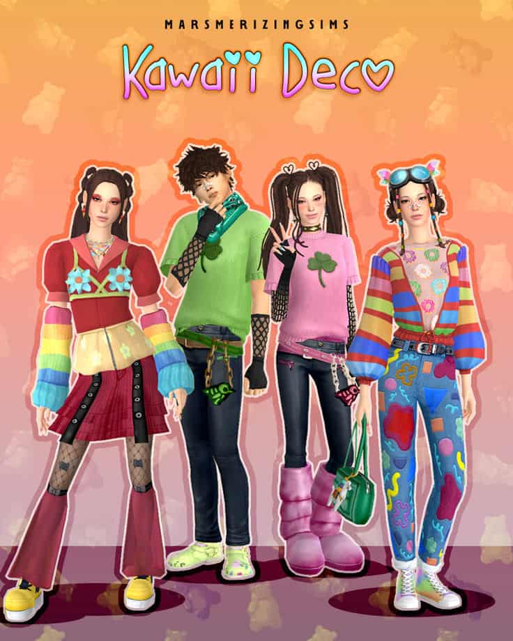 sims 4 kawaii deco cc pack
