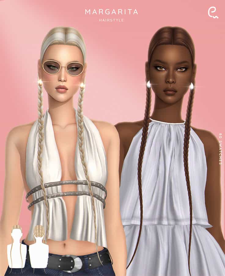 sims 4 long braids cc