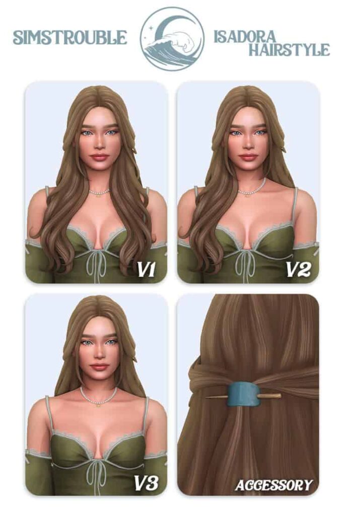 sims 4 long hair with accessory