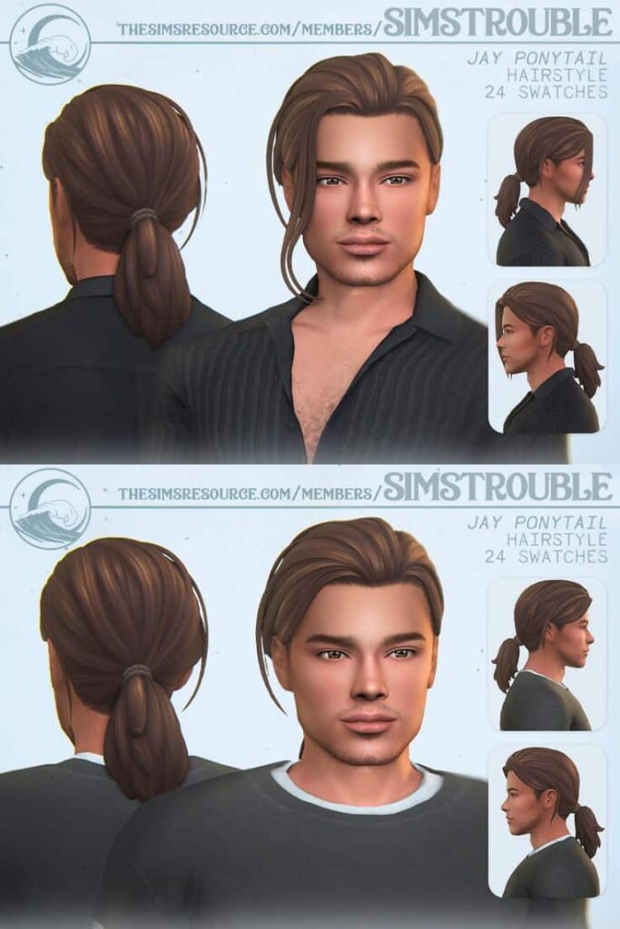 sims 4 male ponytail pack