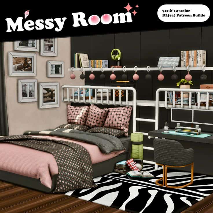 sims 4 messy bedroom cc pack