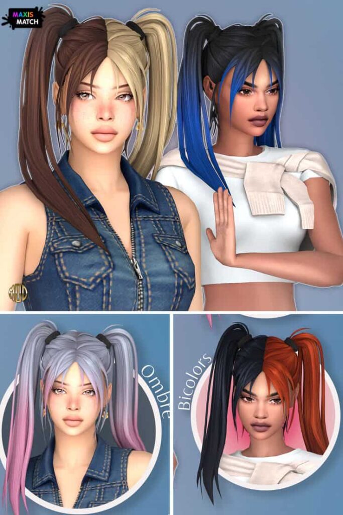 sims 4 pigtails mm