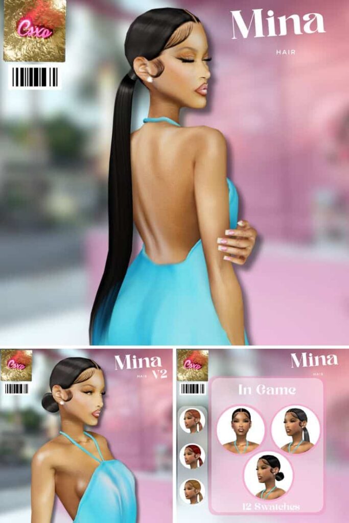 sims 4 ponytail and bun cc