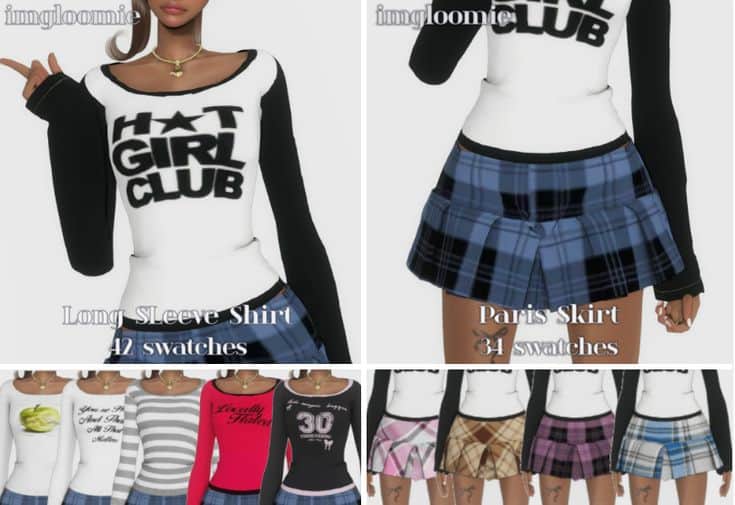 sims 4 shirt and skirt