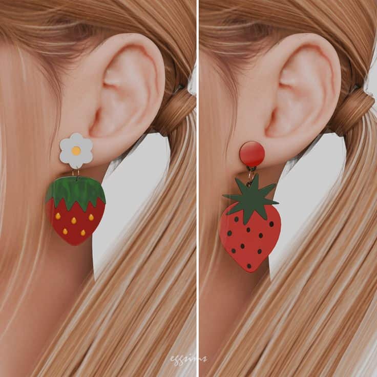 sims 4 strawberry earrings
