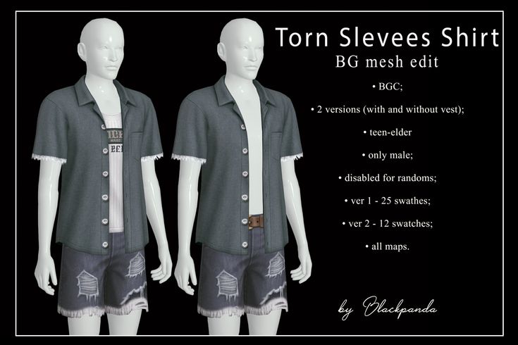 sims 4 torn slevees shirt