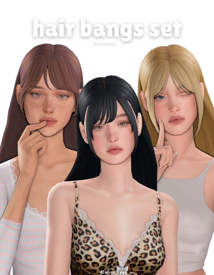 sims 4 hair bangs set