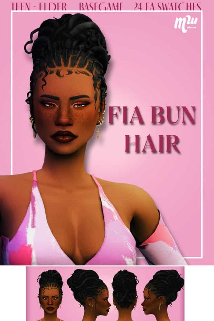 sims 4 high bun locs cc