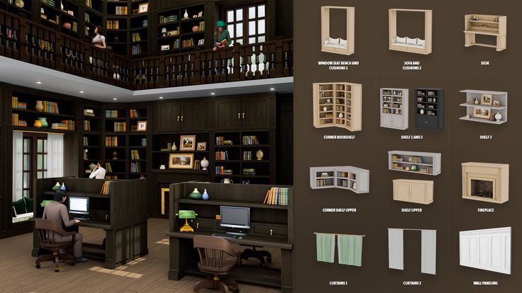 sims 4 library furniture cc