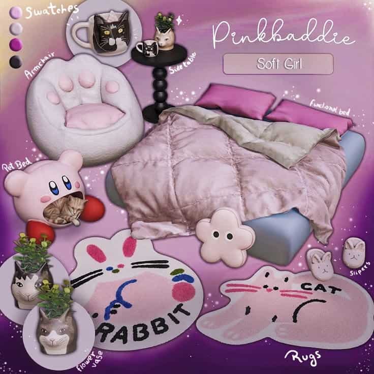 sims 4 pink bedroom cc