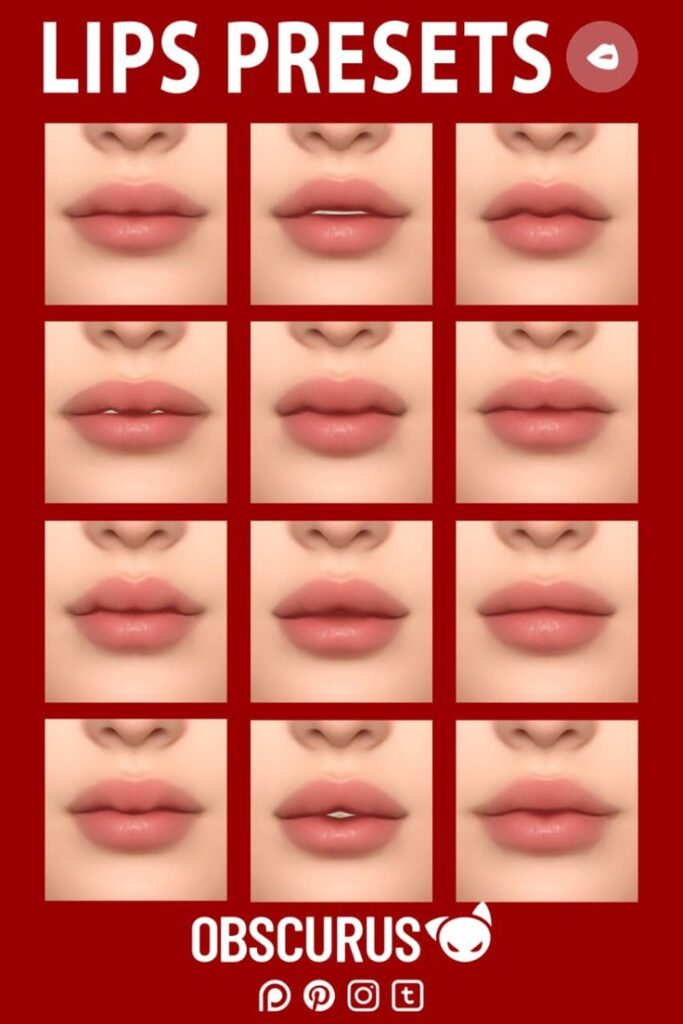 best sims 4 lip presets