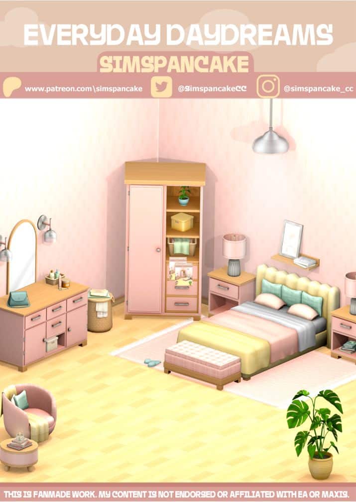 sims 4 bedroom cc pack maxis match