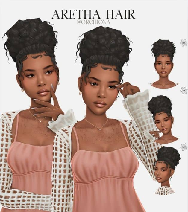 sims 4 cc bun hair